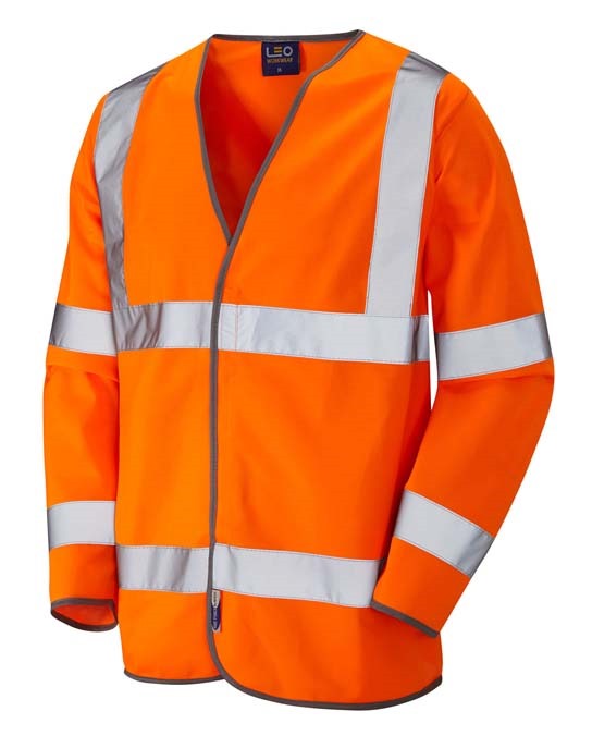 LEO WORKWEAR SHIRWELL ISO 20471 Cl 3 Sleeved Waistcoat